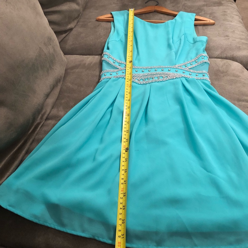 Blue Bedazzled Diamond Studded Dress - Picture 3 of 7